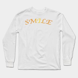 Smile Text Orange and Yellow Gradient Long Sleeve T-Shirt